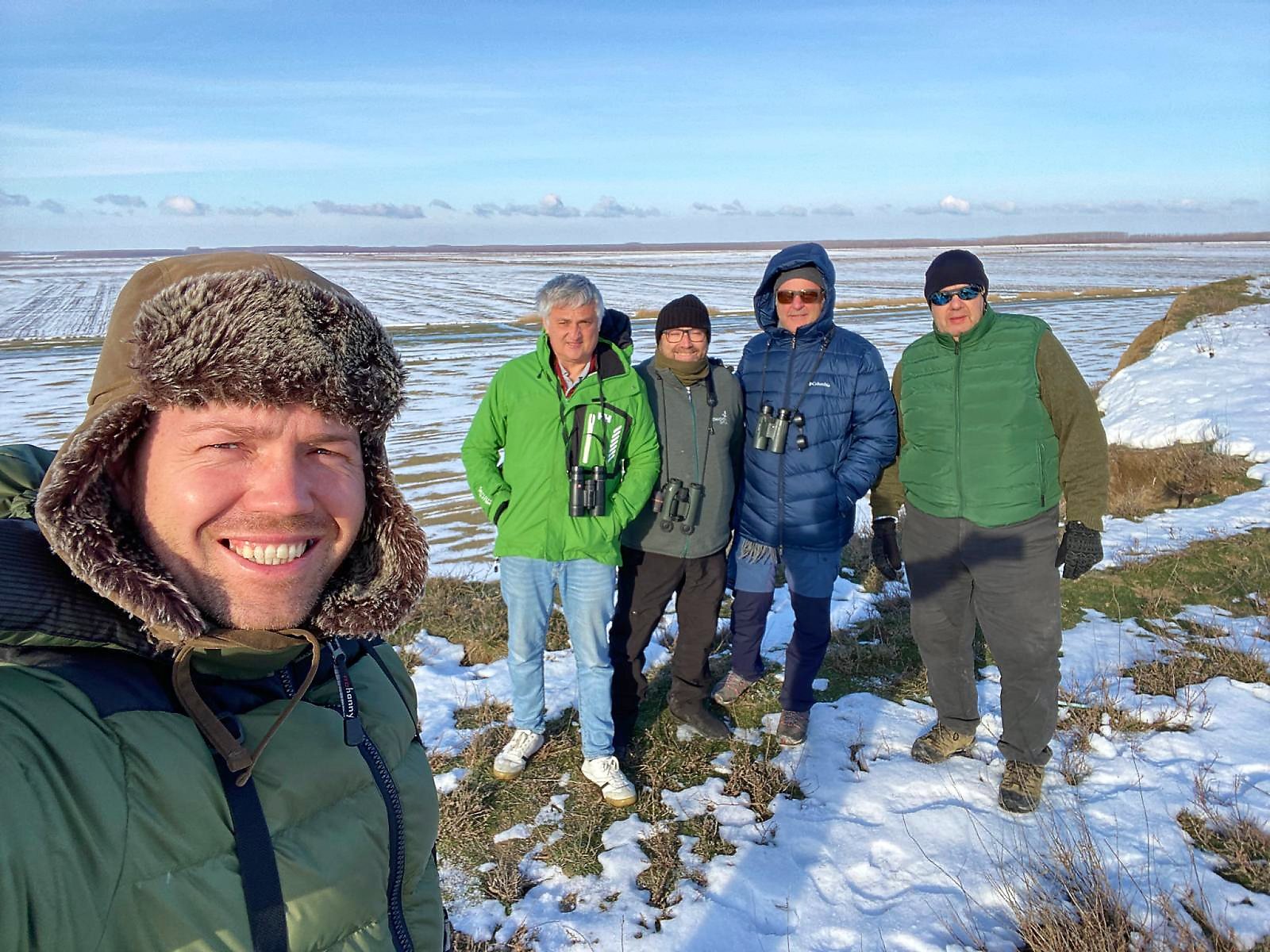 winter birdwatching group dobrogea romania